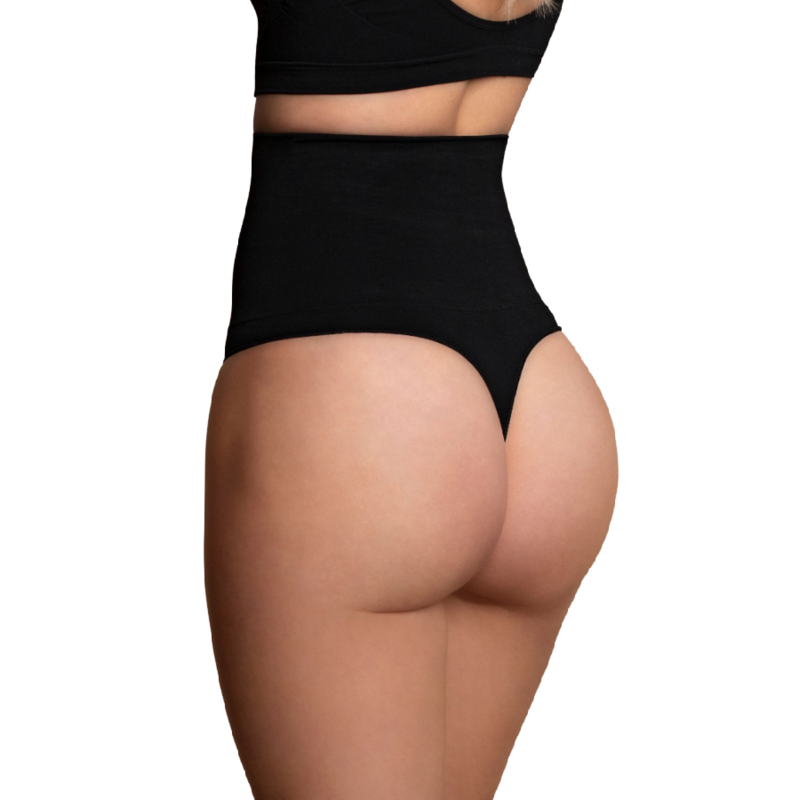 BYE-BRA - BLACK THONG STYLE SEAMLESS GIRDLE SIZE S