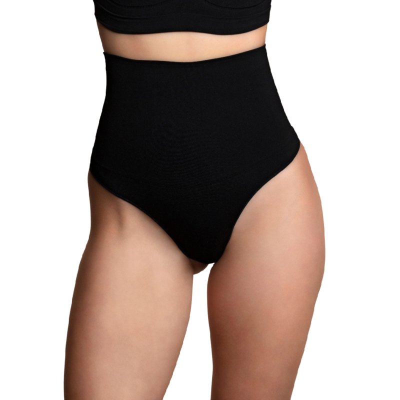 BYE-BRA - BLACK THONG STYLE SEAMLESS GIRDLE SIZE S