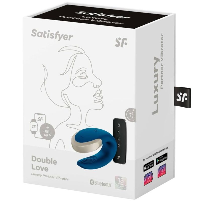 SATISFYER - APP DOUBLE LOVE VIBRADOR PAREJAS LUXURY AZUL