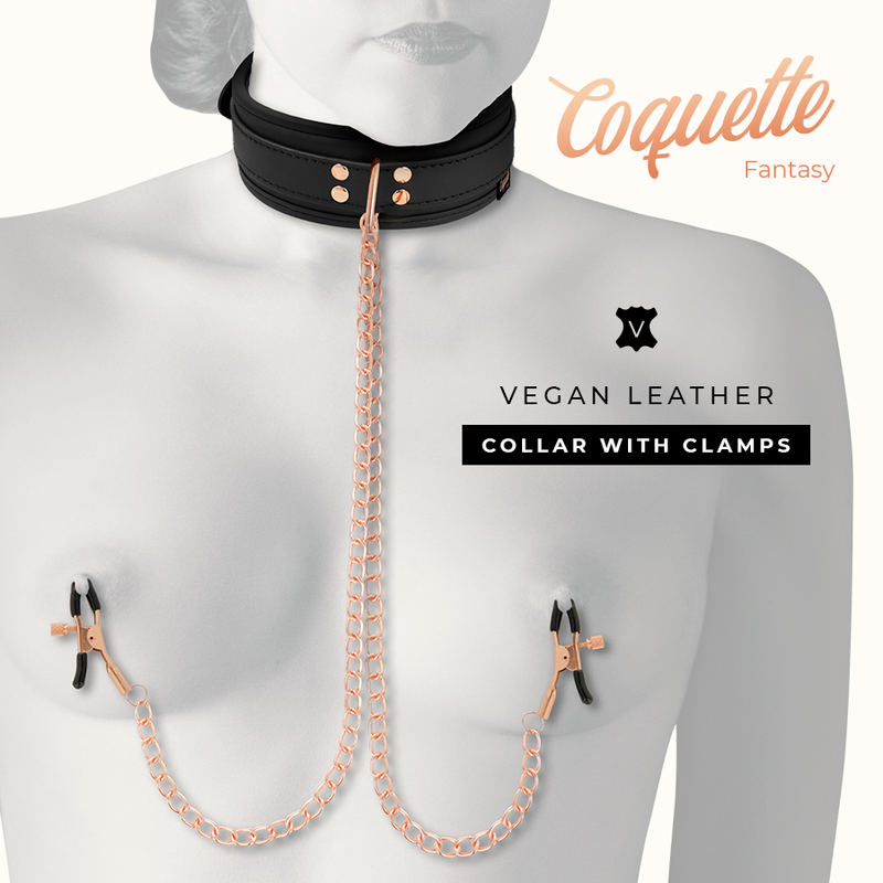 COQUETTE - CHIC DESIRE FANTASY COLLAR CON PINZAS PEZONES CON FORRO DE NEOPRENO