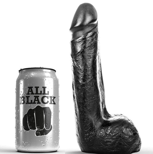 ALL BLACK - DILDO REALISTICO NEGRO SUAVE 20 CM