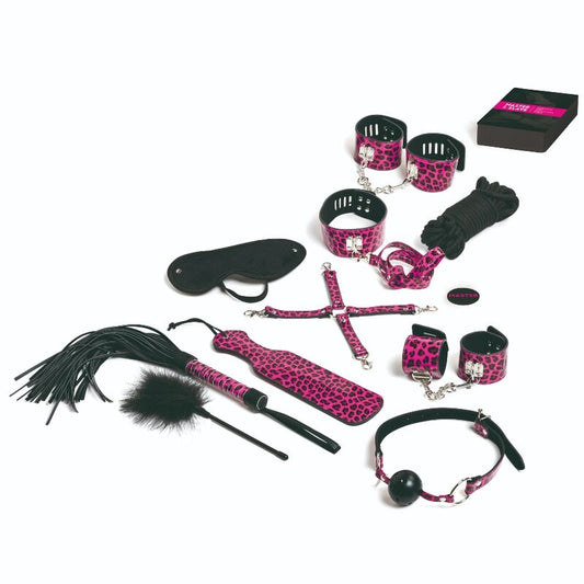 TEASE & PLEASE - JUEGO 13 ACCESORIOS BONDAGE MAGENTA