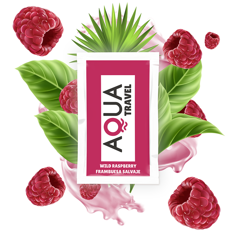 AQUA TRAVEL - WATER BASED LUBRICANT WILD RASPBERRY FLAVOR 6 ML