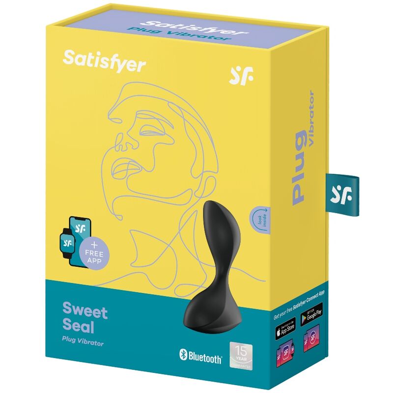 SATISFYER - SWEET SEAL PLUG VIBRADOR APP NEGRO