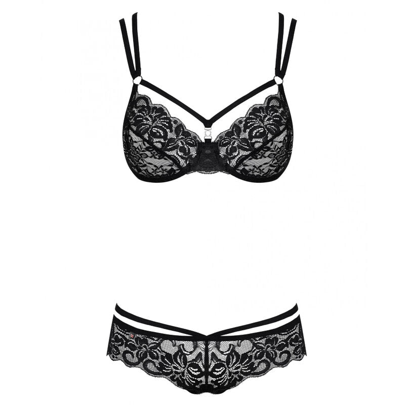 OBSESSIVE - 860 SET TWO PIECES BLACK S/M