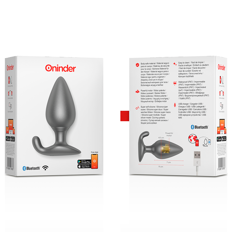 ONINDER - RIO PLUG ANAL VIBRATOR BLACK - FREE APP 