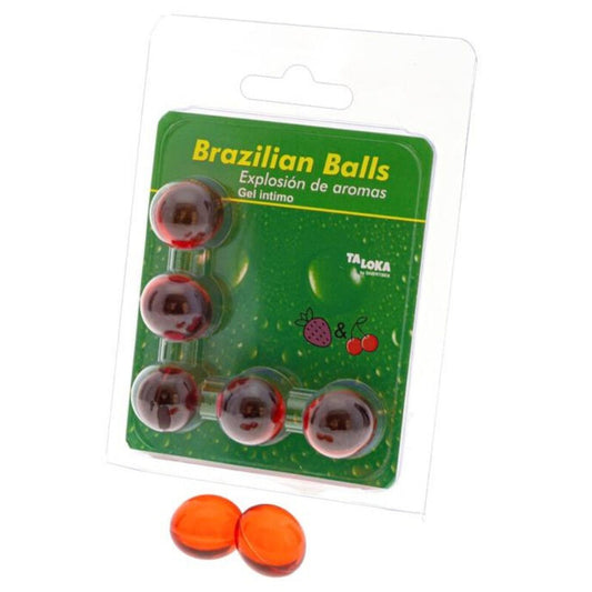 TALOKA - BRAZILIAN BALLS GEL ÍNTIMO FRESA & CEREZA 5 BOLAS