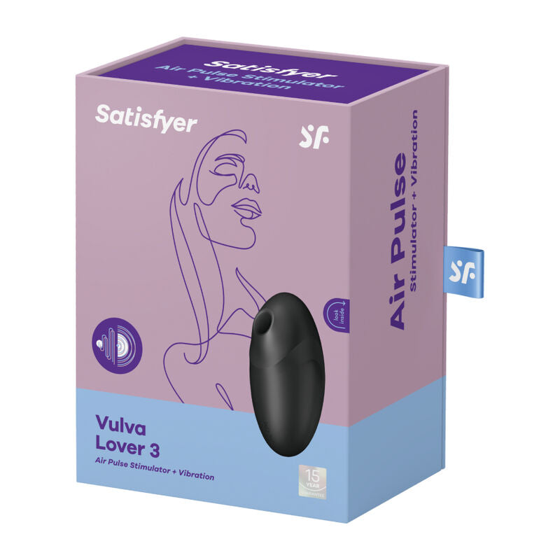 SATISFYER - VULVA LOVER 3 ESTIMULADOR Y VIBRADOR NEGRO