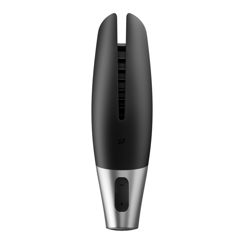 SATISFYER - POWER MASTURBATOR BLACK AND SILVER