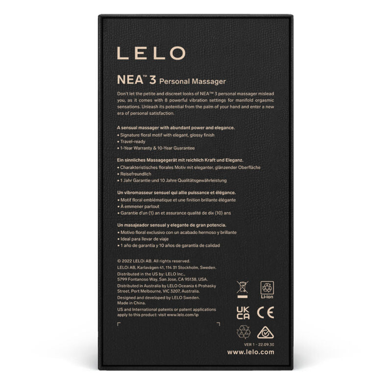 LELO - NEA 3 MASAJEADOR PERSONAL - NEGRO