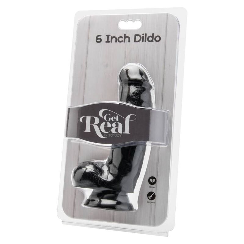 GET REAL - DILDO 12 CM WITH BLACK TESTICLES