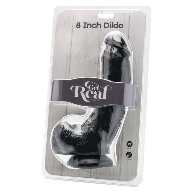 GET REAL - DILDO 20.5 CM WITH BLACK TESTICLES