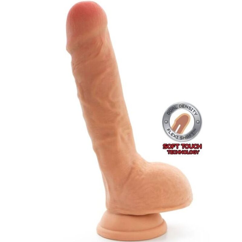 GET REAL - DUAL DENSITY DILDO 18 CM WITH NATURAL TESTICLES