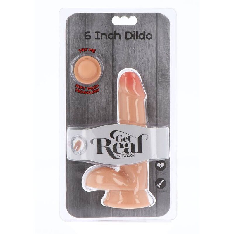 GET REAL - DUAL DENSITY DILDO 17 CM CON TESTICULOS NATURAL