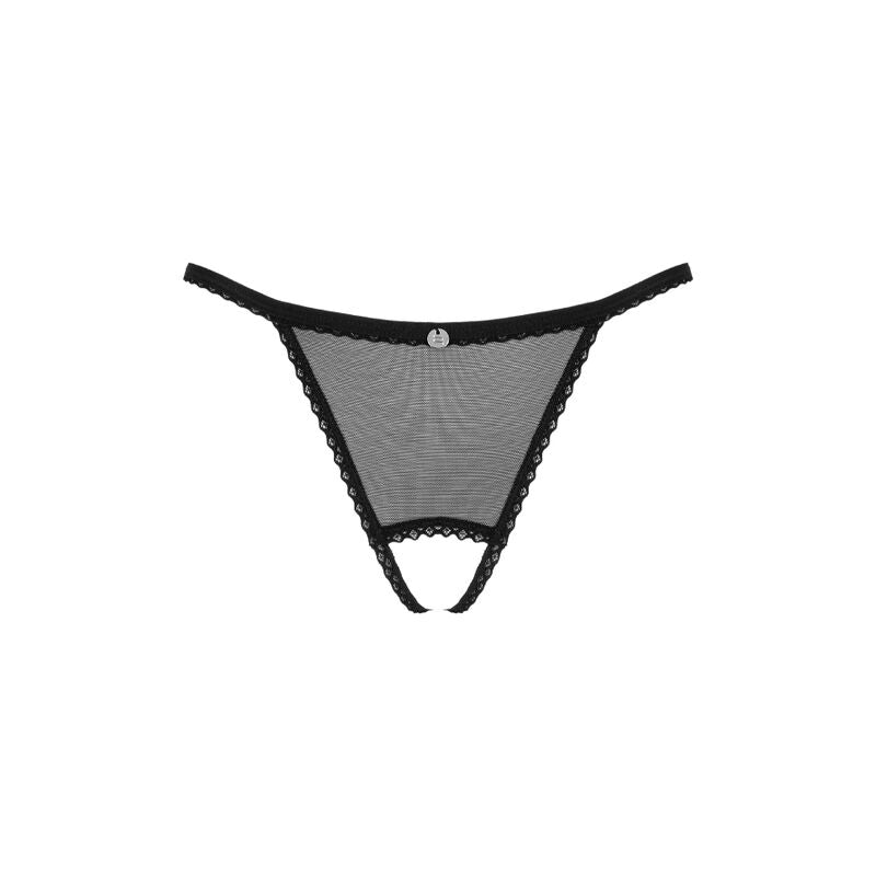 OBSESSIVE - CELIA NOIR CROTCHLESS TANGA XS/S