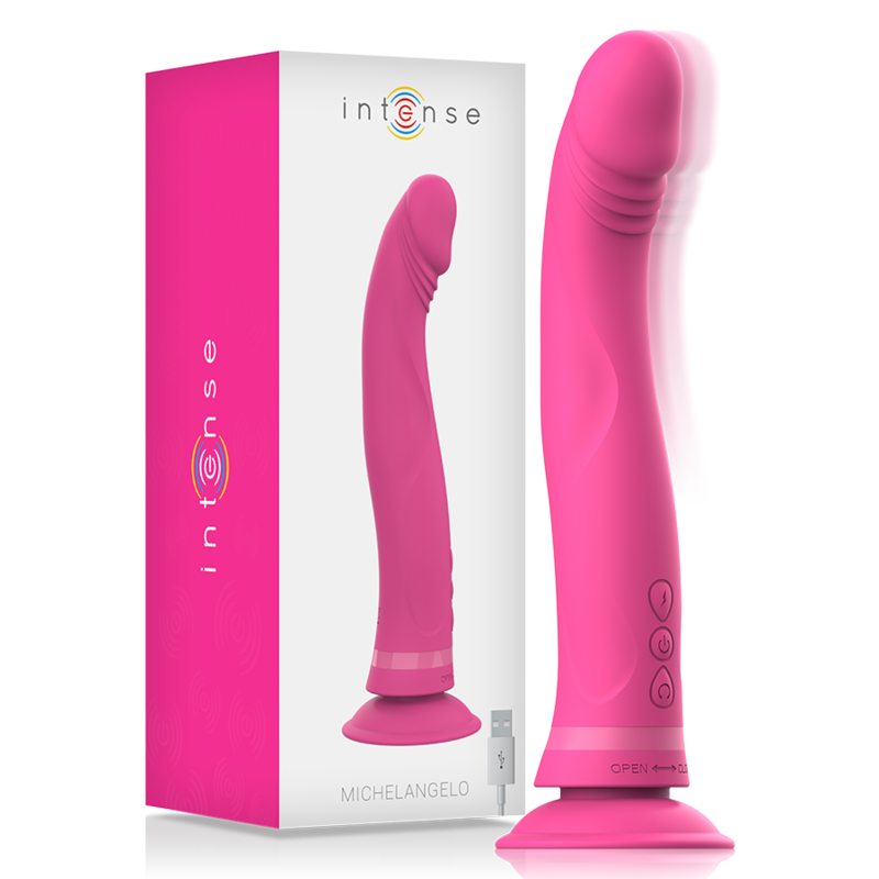 INTENSE - MICHELANGELO PINK SILICONE VIBRATOR DILDO