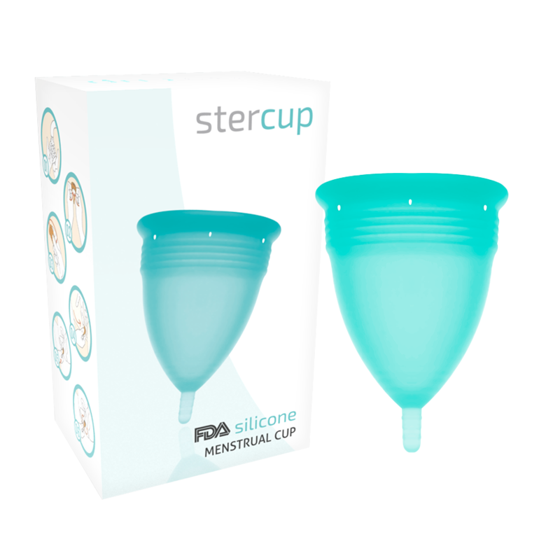 STERCUP - COPA MENSTRUAL FDA SILICONA AQUAMARINA - TALLA L