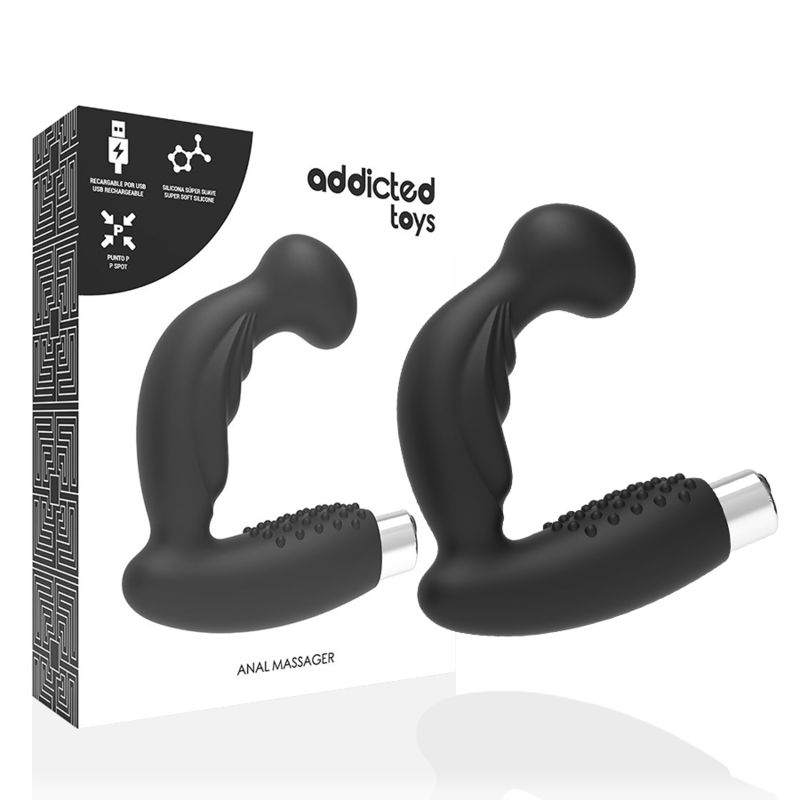 ADDICTED TOYS - VIBRADOR PROSTTICO RECARGABLE MODEL 3 - NEGRO