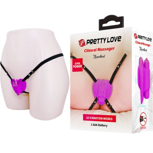 PRETTY LOVE - MASAJEADOR DE CLITORIS HEARTBEAT 10 MODOS DE VIBRACION MORADO