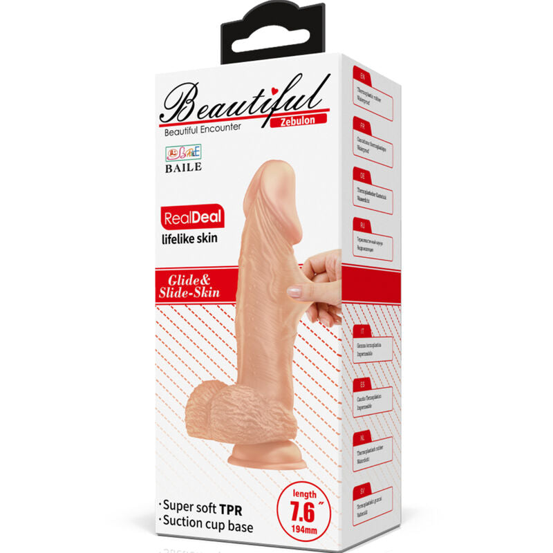 DANCE - BEAUTIFUL ENCOUNTER ZEBULON REALISTIC FLEXIBLE DILDO 19.4 CM NATURAL