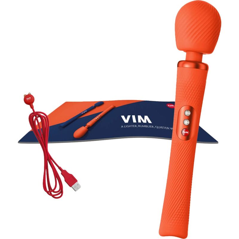 FUN FACTORY - VIM WAND RUMBLE RECHARGEABLE SILICONE VIBRATOR MIDNIGHT BLUE