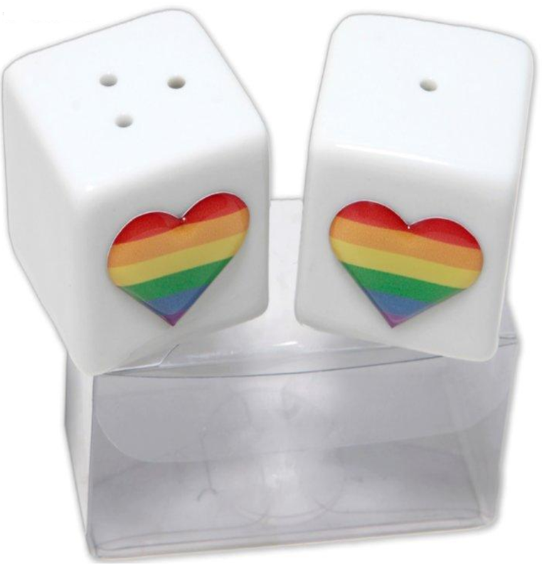 PRIDE - SALERO Y PIMIENTA CERAMICA CON COZARON LGBT