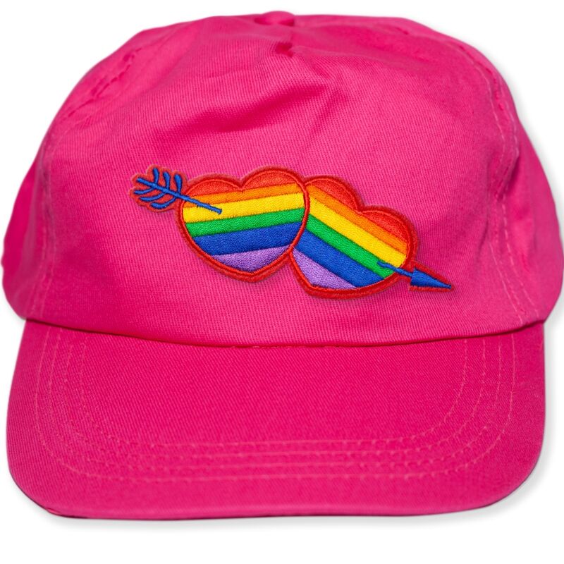 PRIDE - GORRA FUSCIA CON LA CORAZON LGBT