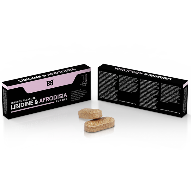 BLACK BULL - LIBIDINE & AFRODISIA PLACER INTENSO PARA MUJER 4 CÁPSULAS