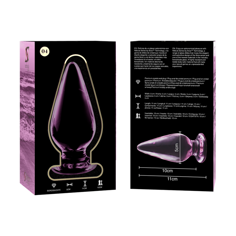 NEBULA SERIES BY IBIZA - MODELO 4 PLUG CRISTAL BOROSILICATO TRANSPARENTE 11 CM -O- 5 CM