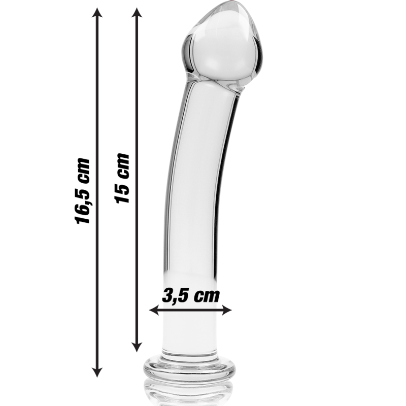 NEBULA SERIES BY IBIZA - MODELO 11 DILDO CRISTAL BOROSILICATO TRANSPARENTE 16 CM -O- 3 CM