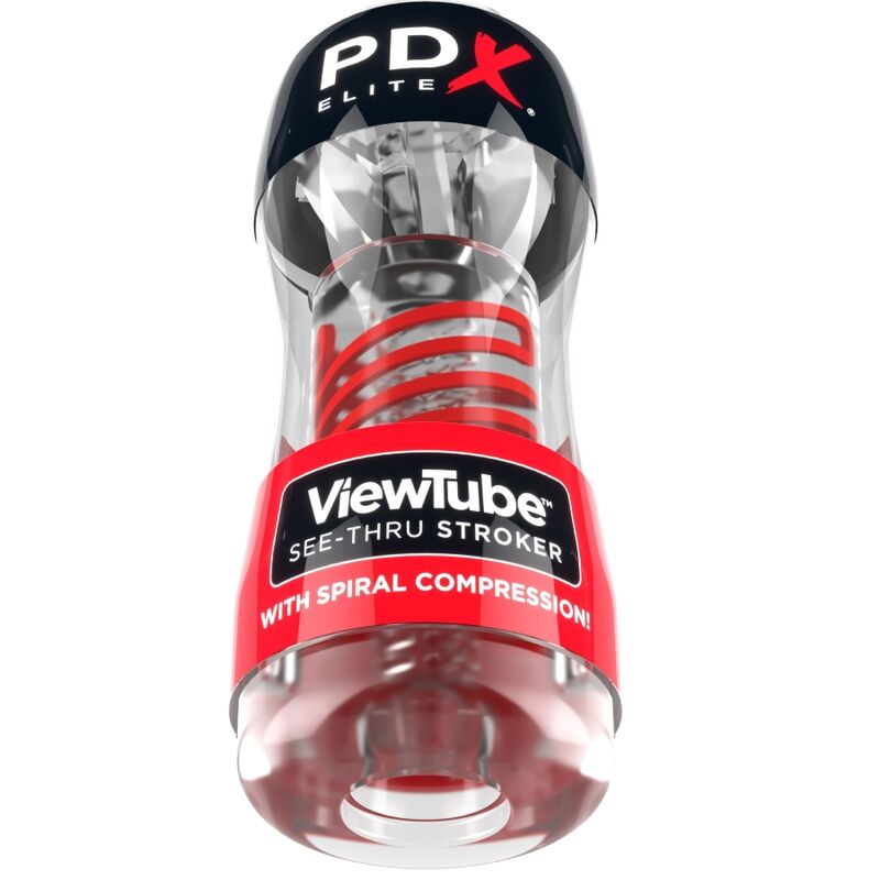 PDX ELITE - STROKER VIEWTUBE 2 TRANSPARENT SPIRAL COMPRESSION MASTURBATOR