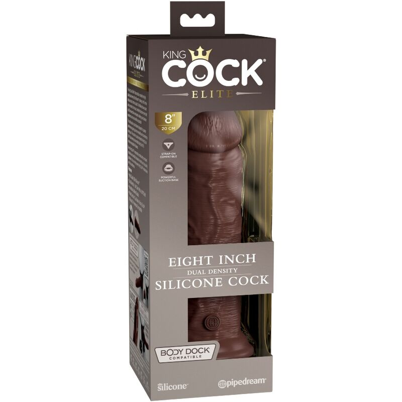 KING COCK - ELITE REALISTIC SILICONE DILDO 20.3 CM BROWN