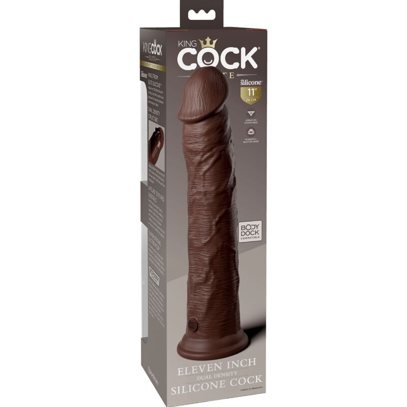 KING COCK - ELITE DILDO REALISTICO SILICONA 28 CM MARRON