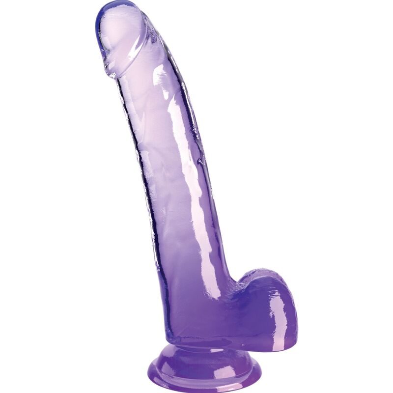 KING COCK - CLEAR DILDO CON TESTICULOS 20.3 CM MORADO