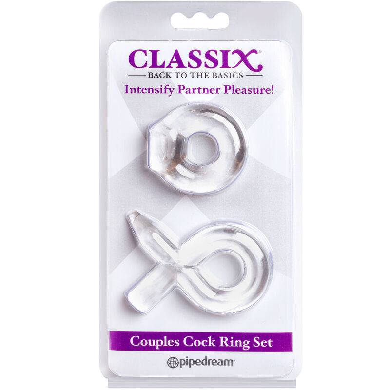 CLASSIX - SET PARA PAREJAS 2 ANILLOS PENE TRANSPARENTE