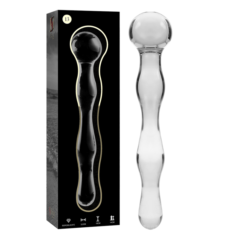 NEBULA SERIES BY IBIZA - MODELO 13 DILDO CRISTAL BOROSILICATO TRANSPARENTE 18 CM -O- 3.5 CM