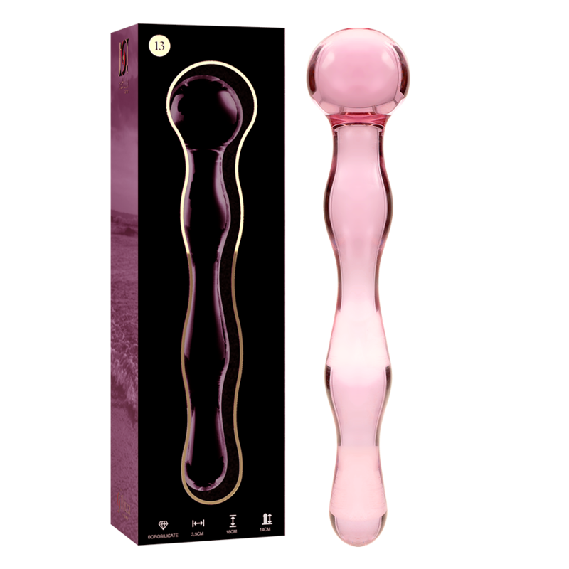 NEBULA SERIES BY IBIZA - MODELO 13 DILDO CRISTAL BOROSILICATO TRANSPARENTE 18 CM -O- 3.5 CM