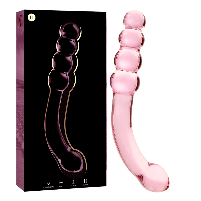 NEBULA SERIES BY IBIZA - MODELO 14 DILDO CRISTAL BOROSILICATO TRANSPARENTE 18.5 CM -O- 3 CM