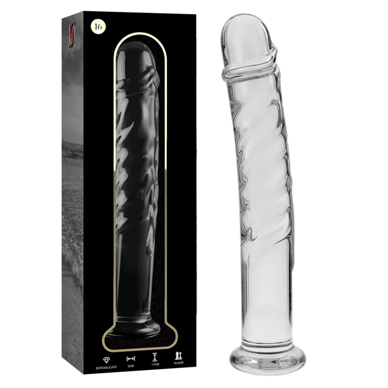 NEBULA SERIES BY IBIZA - MODELO 16 DILDO CRISTAL BOROSILICATO TRANSPARENTE 18.5 CM -O- 3 CM