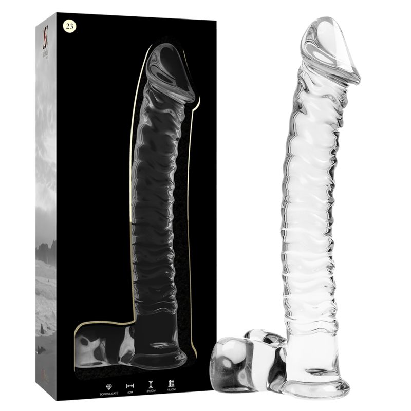 NEBULA SERIES BY IBIZA - MODELO 23 DILDO CRISTAL BOROSILICATO TRANSPARENTE 21.5 CM -O- 4 CM