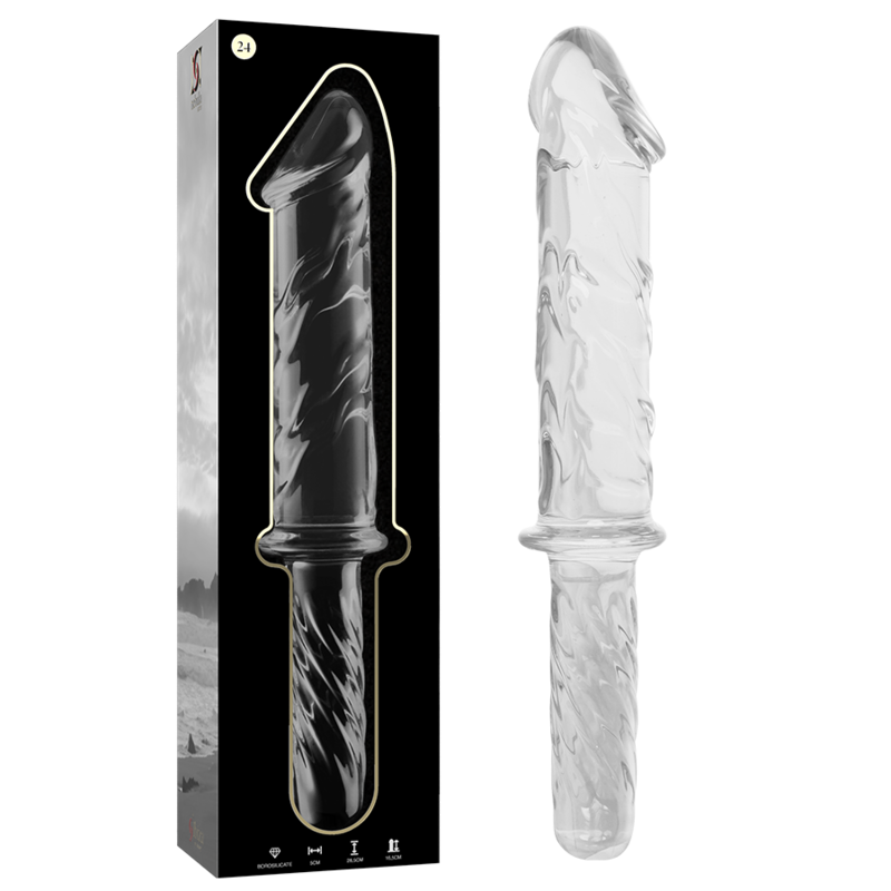 NEBULA SERIES BY IBIZA - MODELO 24 DILDO CRISTAL BOROSILICATO TRANSPARENTE 28.5 CM -O- 5 CM