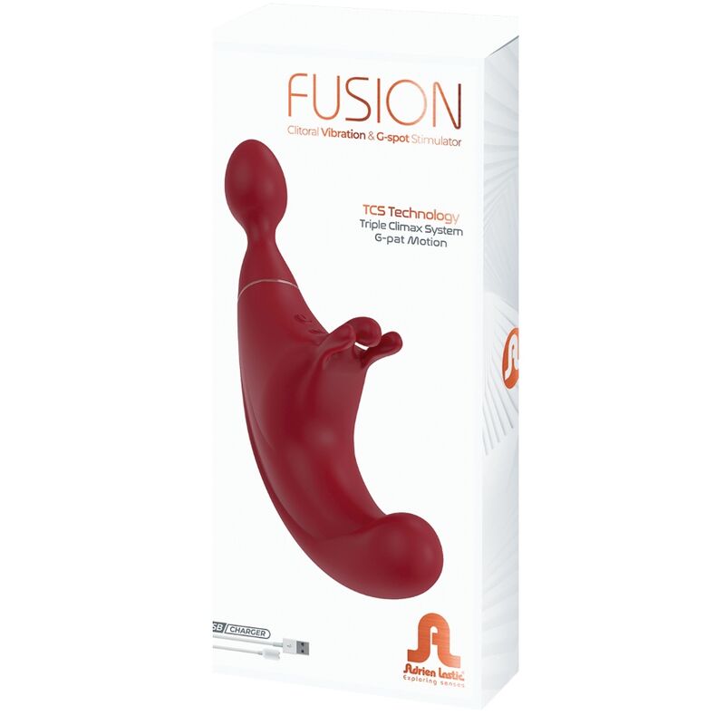 ADRIEN LASTIC - FUSION TRIPLE CLITORIS STIMULATOR &amp; G-SPOT RED