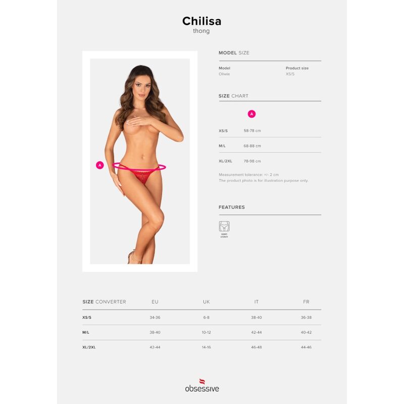 OBSESSIVE - CHILISA TANGA CROTCHLESS XS/S