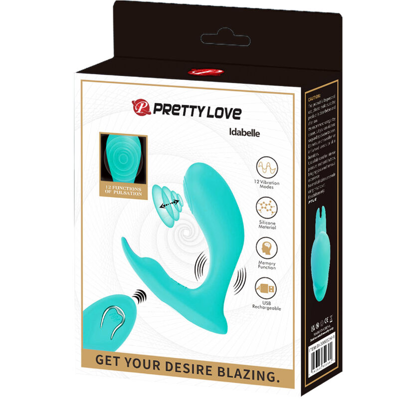 PRETTY LOVE - IDABELLE VIBRATION &amp; PULSATION REMOTE CONTROL BLUE