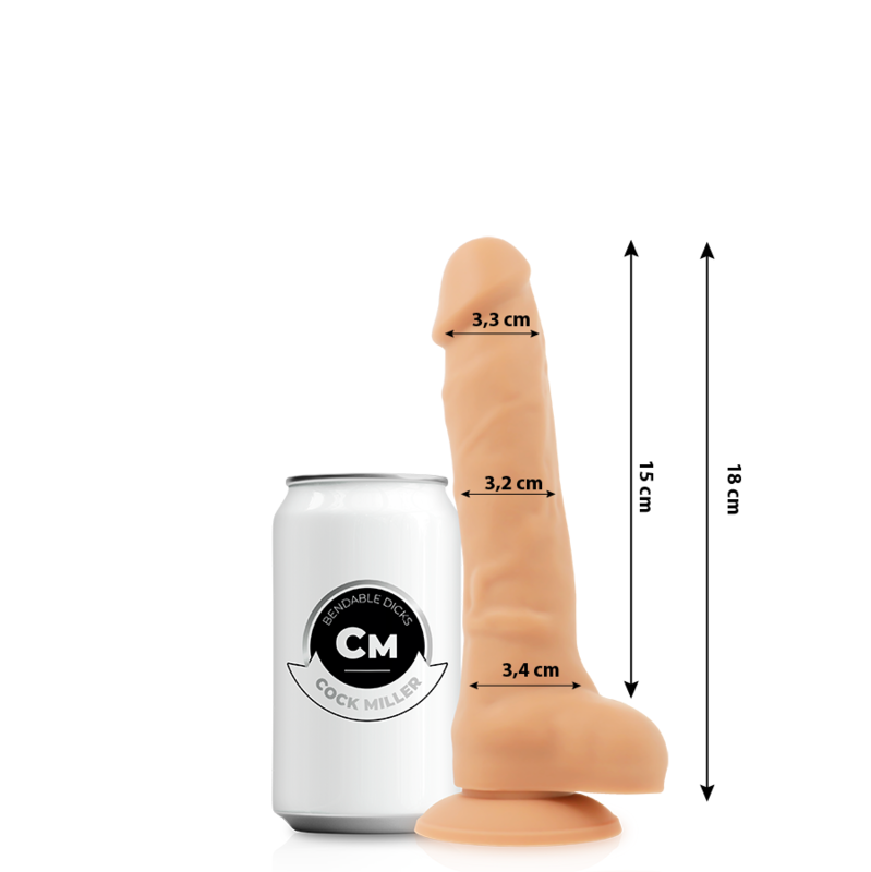 COCK MILLER - SILICONA DENSITY COCKSIL ARTICULABLE 18 CM