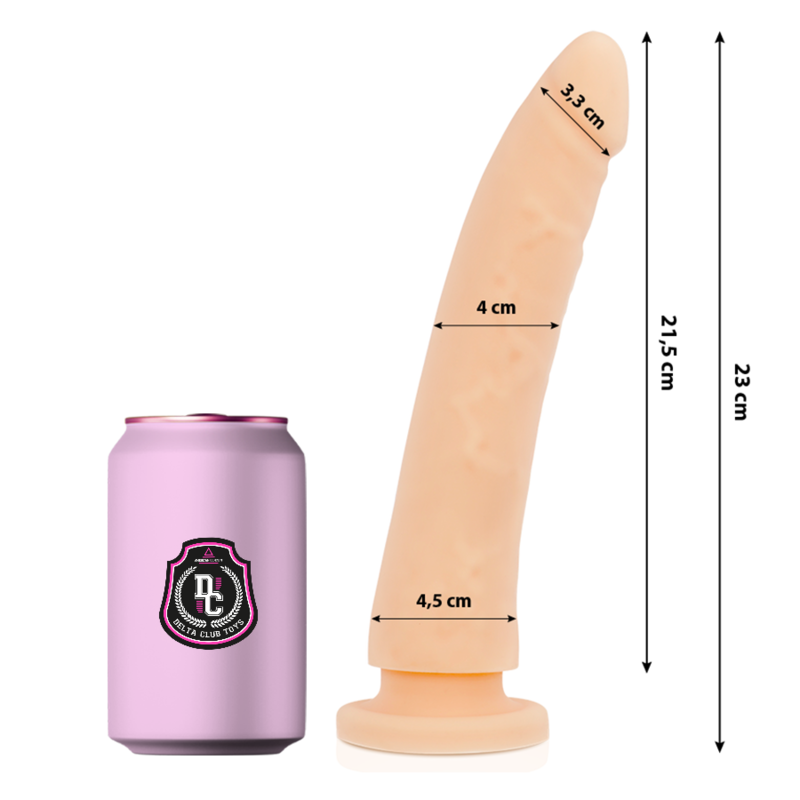 DELTA CLUB - TOYS DILDO NATURAL SILICONA MEDICA 23 CM -O- 4.5 CM