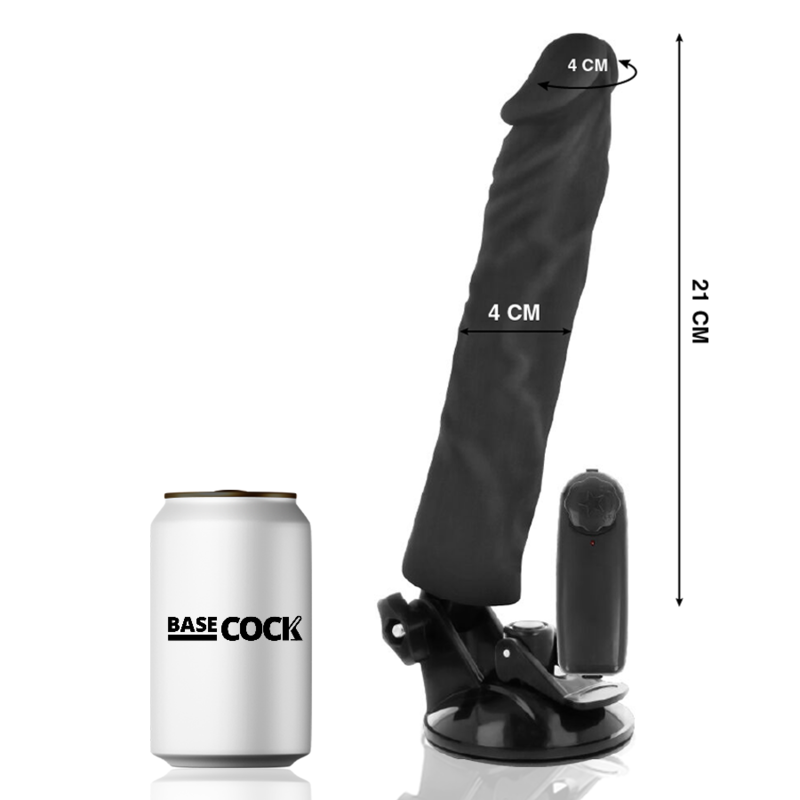 BASECOCK - VIBRADOR REALISTICO CONTROL REMOTO NATURAL 21 CM -O- 4 CM