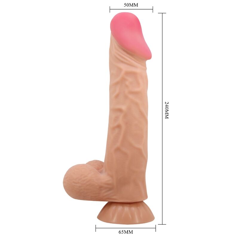 PRETTY LOVE - SLIDING SKIN SERIES DILDO REALÍSTICO CON VENTOSA PIEL DESLIZANTE CONTROL REMOTO NATURAL 24 CM