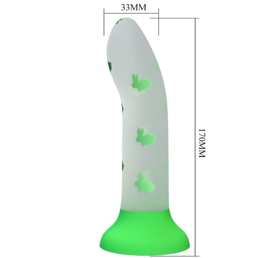 PRETTY LOVE - MAGICAL NIGHTFALL DILDO SIN VIBRACIÓN LUMINOSO VERDE