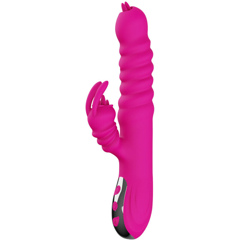 ARMONY - VIBRADOR MULTIFUNCION RABBIT DOBLE LENGUA EFECTO CALOR FUCSIA